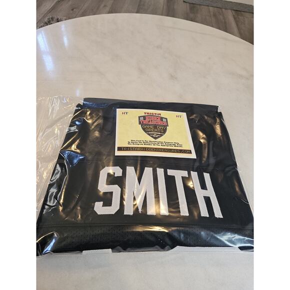 Troy Smith Autographed/Signed Jersey Beckett Sticker Black Custom Jersey - Picture 9 of 10